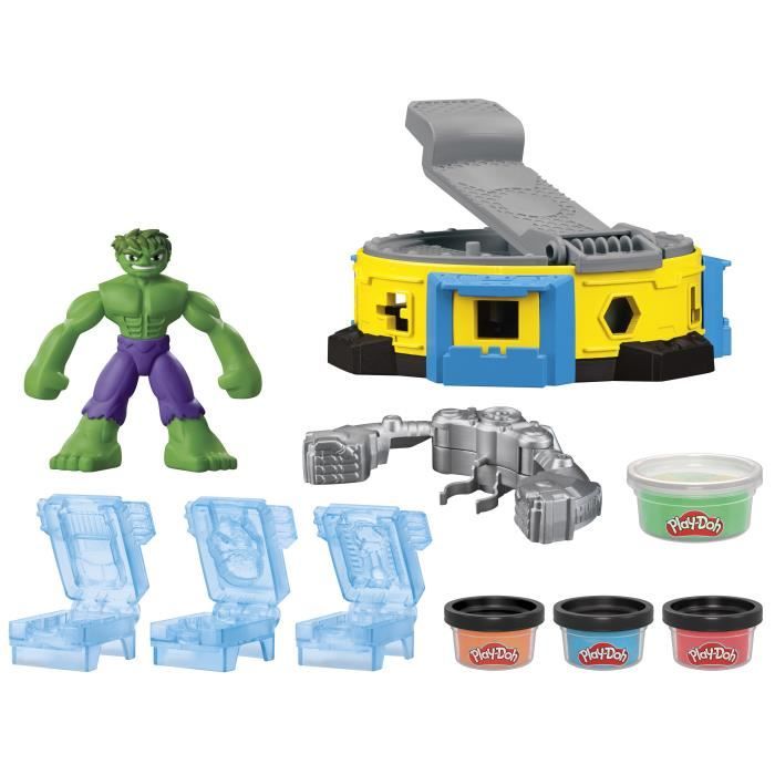Play-Doh Hulk Écrase tout, coffret pâte a modeler avec figurine Hulk, a partir de 4 ans, Marvel
