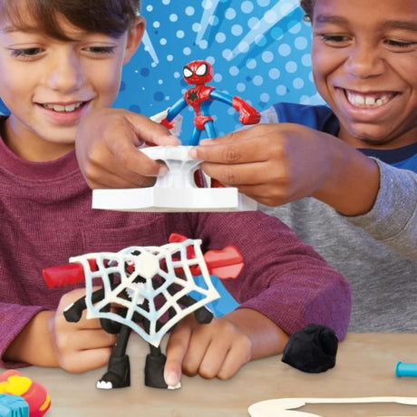 Play-Doh SpiderMan Attaque tranchante, coffret avec 2 figurines flexibles, 7 accessoires et pâte a modeler, des 4 ans, Marvel