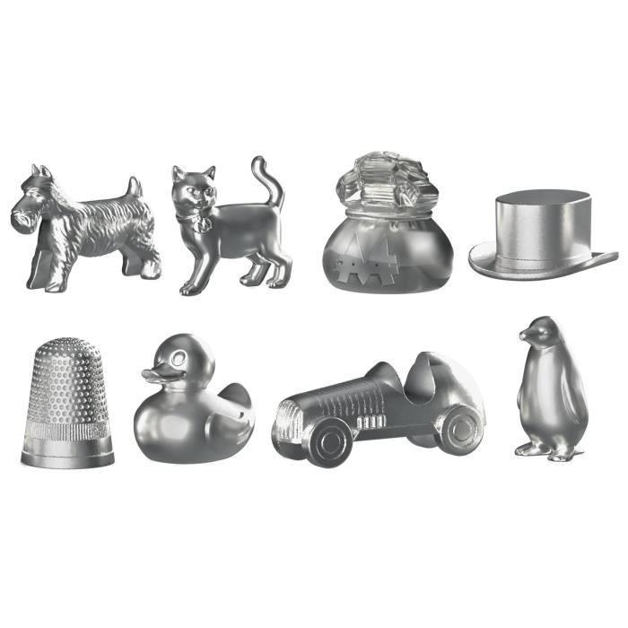 Monopoly classique, jeu de société de plateau, avec boîte de rangement et pions grand format, 2 a 6 joueurs, version FR, des 8 ans,