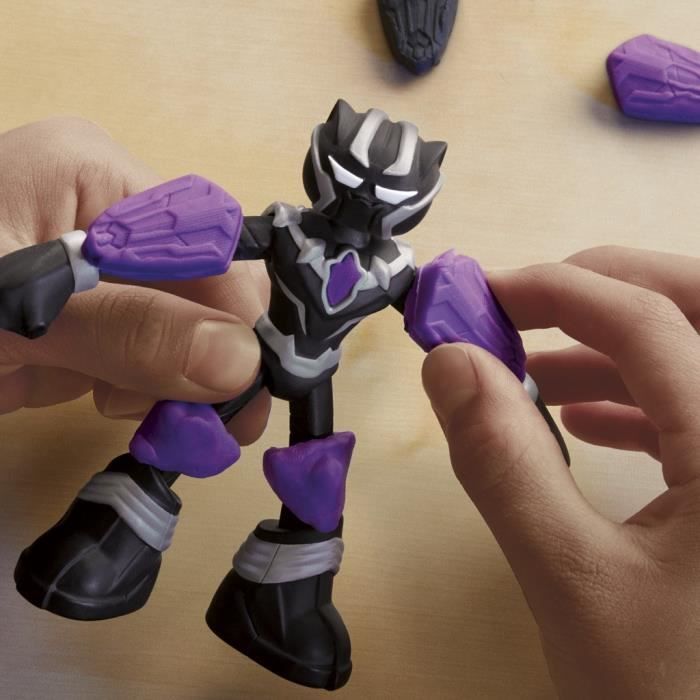 Play-Doh Black Panther, Griffes tranchantes avec figurine flexible et pâte a modeler, des 4 ans, Marvel