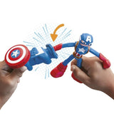 Play-Doh Captain America, coffret Bouclier tamponneur avec figurine flexible, accessoires et pâte a modeler, des 4 ans, Marvel