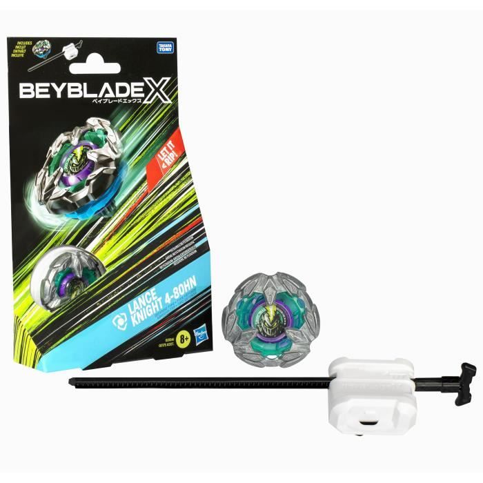 Beyblade X Starter Pack Lance Knight 4-80HN, with Competition Top and Launcher, Toys for Kids Ages 8 and Up