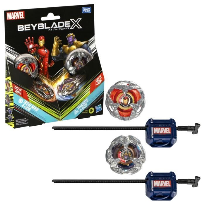 Beyblade X Multipack Toupie Iron Man 4-80B vs. Thanos 4-60B, Marvel , Des 8 ans