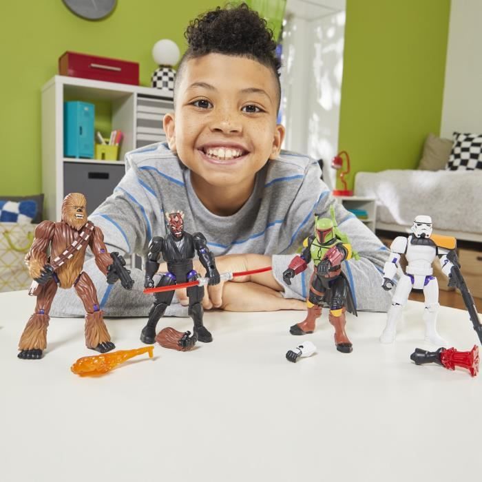MixMashers Boba Fett, figurine 12 cm personnalisable a mélanger et combiner avec accessoires, Star Wars, des 4 ans
