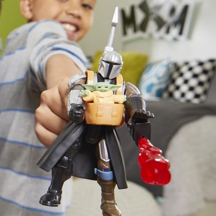 MixMashers Mandalorien et Grogu, figurine deluxe personnalisable a mélanger et combiner avec accessoires, Star Wars, Des 4 ans