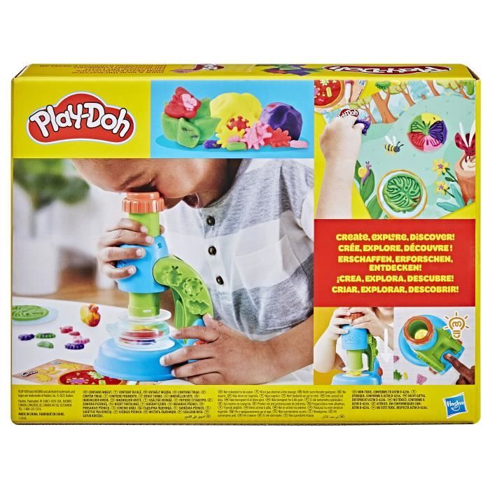 Play-Doh Mon petit microscope, pâte a modeler, 9 accessoires et 5 couleurs, des 3 ans