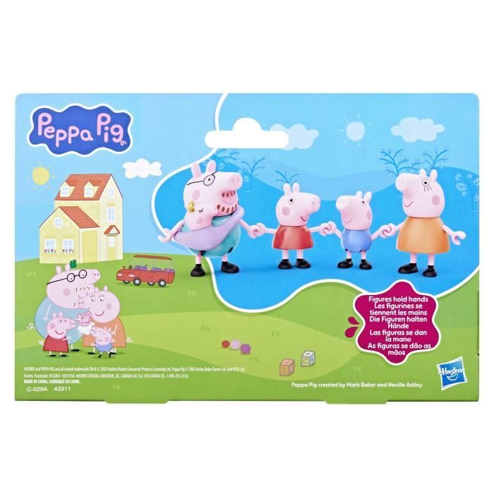 Peppa Pig Peppa et sa famille de 5, coffret de figurines, jouets préscolaires pour filles et garçons, des 3 ans