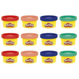 Play-Doh Pack de 12 L'imagination en fete, autocollants et pots de pâte a modeler de 28 g, petits cadeaux, loisirs créatifs pour enf
