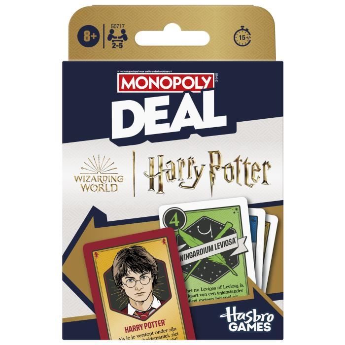 Monopoly Deal Harry Potter, Jeu de cartes rapide 15 min, Hasbro Games, Des 8 ans