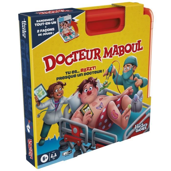 Docteur Maboul, jeu de plateau électronique avec mallette de transport tout-en-un, 2 façons de jouer, 1 joueur et plus, 10 minutes,