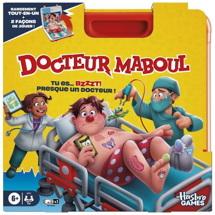 Docteur Maboul, jeu de plateau électronique avec mallette de transport tout-en-un, 2 façons de jouer, 1 joueur et plus, 10 minutes,