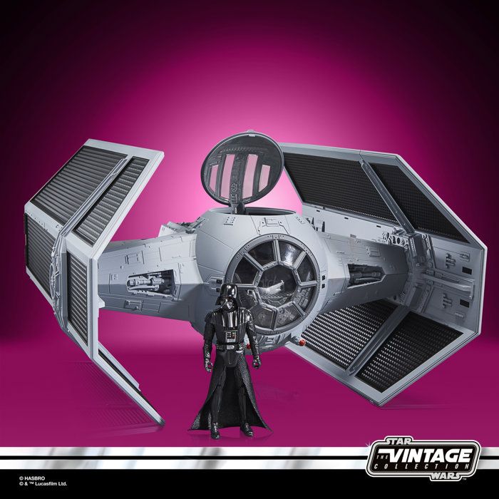Star Wars TIE avancé de Dark Vador, figurine de 9,5 cm et véhicule de collection, The Vintage Collection des 14 ans