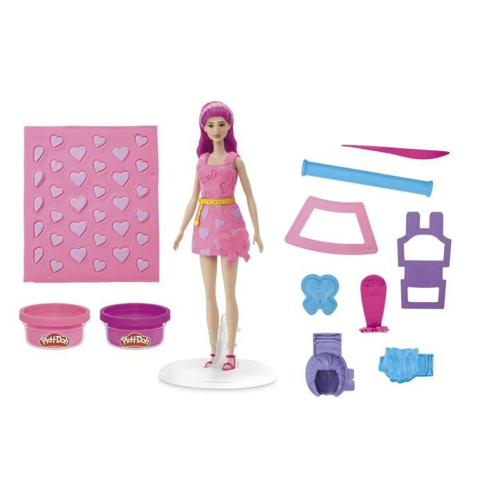 Play-Doh Barbie Coeurs et coiffure, coffret de pâte a modeler
