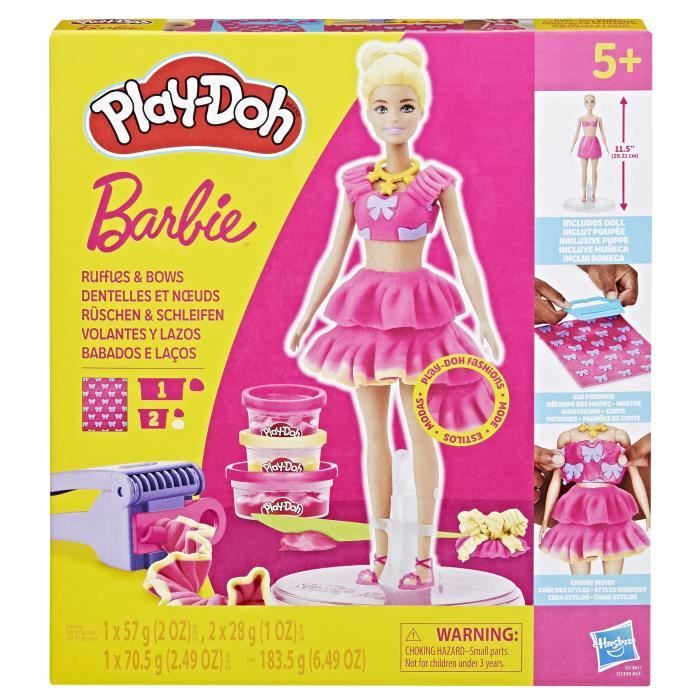 Play-Doh Barbie Dentelles et noeuds, coffret de pâte a modeler