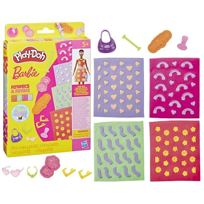 Play-Doh Barbie Fleurs et fleurons, recharges pour coffret de pâte a modeler
