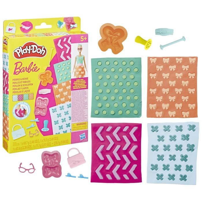 Play-Doh Barbie Perles et noeuds, recharges pour coffret de pâte a modeler
