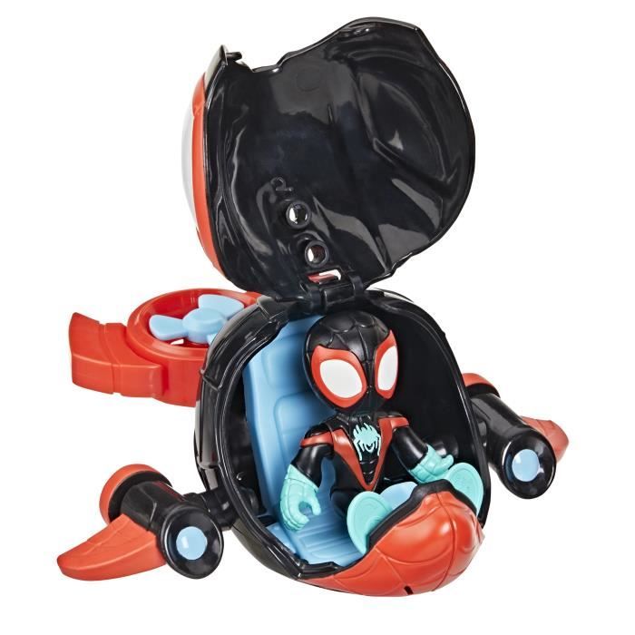 Spidey Miles Morales Dauphin filant Water-Webs, Figurine et véhicule, Marvel Spidey et ses Amis Extraordinaires, Des 4 ans