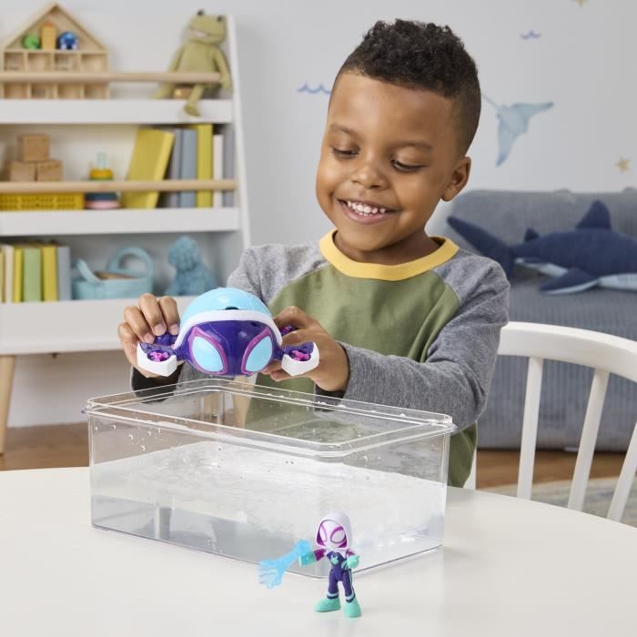 Spidey Ghost-Spider Tortue fantôme Water-Webs, Figurine et véhicule, Marvel Spidey et ses Amis Extraordinaires, Des 4 ans