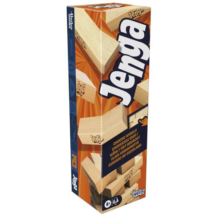 Jenga, Jeu de société d'ambiance, Jeu avec dé numérique, Hasbro Games, Des 8 ans