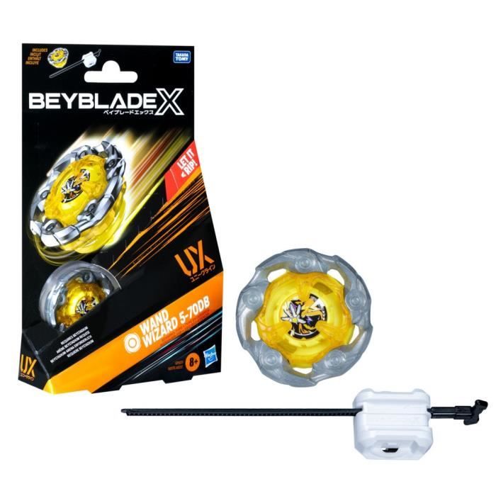 Beyblade X Wand Wizard 5-70DB UX, toupie de type endurance et lanceur, toupies de combat authentiques Takara Tomy, des 8 ans