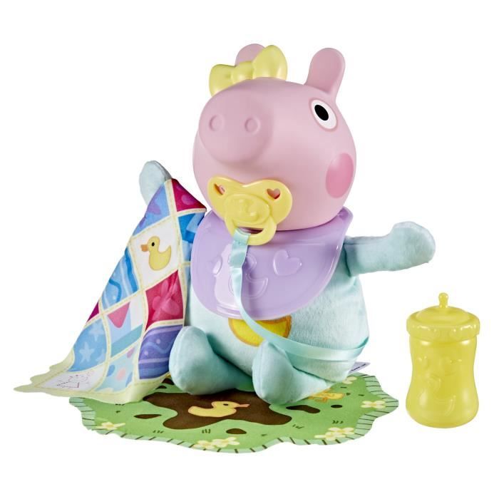 Peppa Pig Gros câlins Evie, poupée interactive avec accessoires, des 3 ans