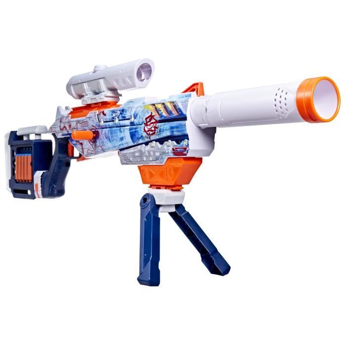 Nerf Loadout Arctic Zerostriker, blaster avec 4 accessoires interchangeables, 24 fléchettes Nerf N1, chargeur interne 6 fléchettes,