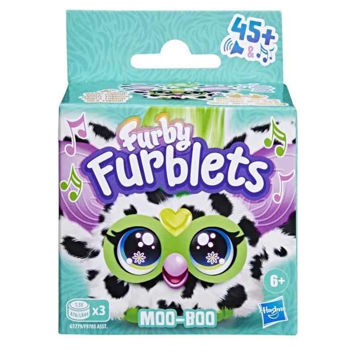 Furby Furblets Moo-Boo, Mini peluche électronique pour filles et garçons, plus de 45 sons, a partir de 6 ans, série 4, Hasbro