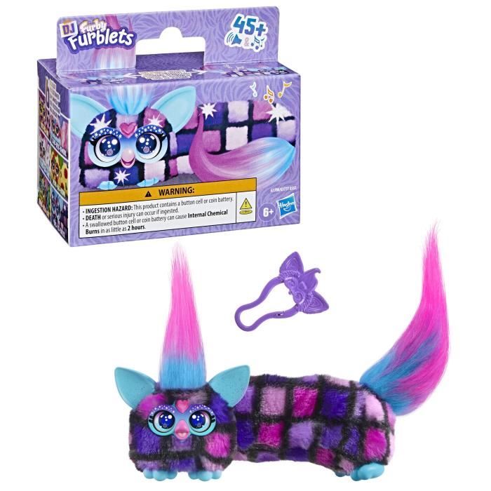 Furby DJ Furblets Dis-Co-Dazz, Mini peluche électronique, jouet pour enfant, 45 sons et musiques, des 6 ans