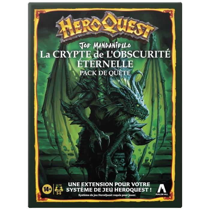 HeroQuest Pack de quete La crypte de l'obscurité éternelle, jeu de rôle, jeu de plateau, systeme de jeu HeroQuest requis, Avalon Hil