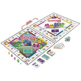 Monopoly Junior 2 en 1 carré (édition 2026), Jeu de Plateau, Plateau réversible, 2 a 4 Joueurs, 20 Min, Version française, des 4 ans