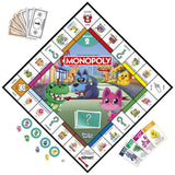 Monopoly Junior 2 en 1 carré (édition 2026), Jeu de Plateau, Plateau réversible, 2 a 4 Joueurs, 20 Min, Version française, des 4 ans