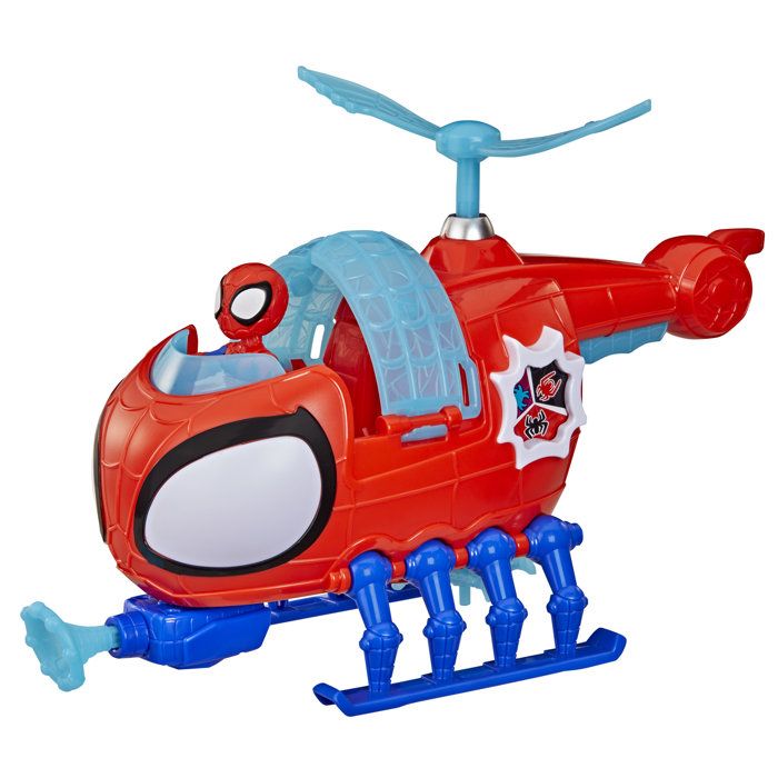 Hélico de l'équipe Spidey, figurine de 7,5 cm et véhicule avec projectile, Marvel Spidey et ses Amis Extraordinaires, des 3 ans