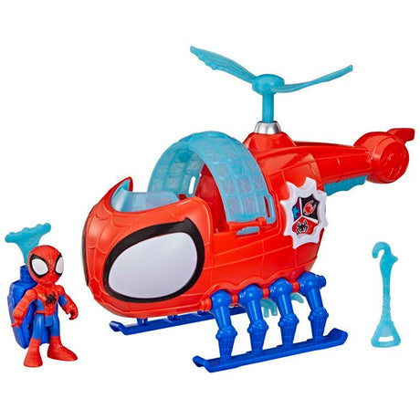 Hélico de l'équipe Spidey, figurine de 7,5 cm et véhicule avec projectile, Marvel Spidey et ses Amis Extraordinaires, des 3 ans