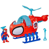 Hélico de l'équipe Spidey, figurine de 7,5 cm et véhicule avec projectile, Marvel Spidey et ses Amis Extraordinaires, des 3 ans