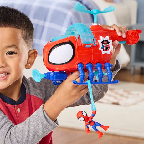 Hélico de l'équipe Spidey, figurine de 7,5 cm et véhicule avec projectile, Marvel Spidey et ses Amis Extraordinaires, des 3 ans