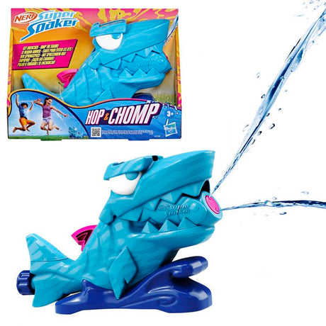 Nerf SOA Hop & Chomp, Jets d'eau, mâchoire articulée, se raccorde au Tuyau d'arrosage, Nerf Super Soaker, des 3 ans