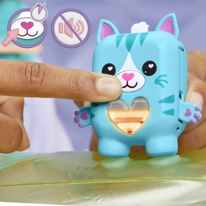 Nano-mals Pawtricia le chaton bleu, compagnon électronique, plus de 70 réactions, jouet de poche interactif pour filles et garçons,