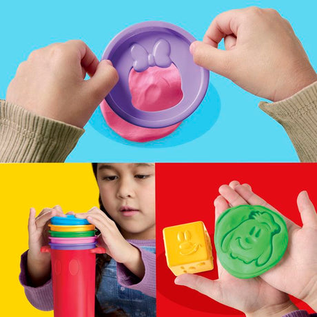 Play-Doh Disney Junior Empil' Formes, Coffret de pâte a modeler Mickey, Loisirs créatifs, des 2 ans