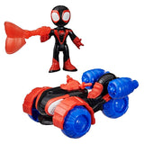Spidey Véhicule Techno-Quad et figurine Miles « Spin » Morales de 7,5 cm et accessoire, des 3 ans, Marvel Spidey et ses Amis Extraor