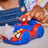 Véhicule Arachno-Bolide de Spidey avec Figurine de 7,5 cm et Accessoire, Jouets pour Enfants, des 3 Ans, Spidey et Ses Amis Extraord