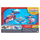 Figurine Captain America : Sam Wilson de 7,5 cm et véhicule Super Moto, Jouets de Super-héros, des 3 ans, Iron Man et Ses Amis Extra