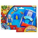 Figurine Thor de 7,5 cm et véhicule Foudremobile, Jouets de Super-héros, des 3 ans, Iron Man et Ses Amis Extraordinaires Marvel