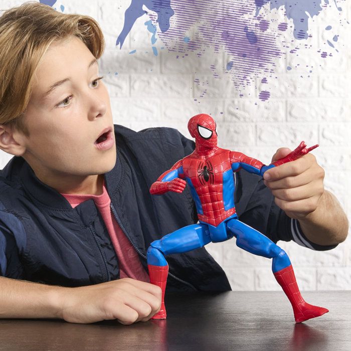 Figurine SpiderMan 30 cm, Titan Series, jouets de super-héros pour enfants, Marvel Spider-Man, des 4 ans