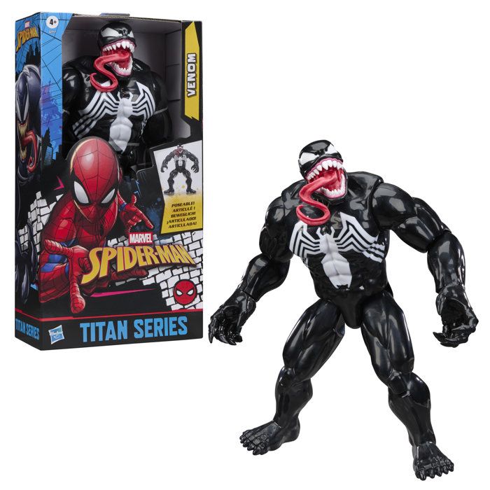 Figurine Venom 30 cm Deluxe, Titan Series, jouets de super-héros pour enfants, Marvel Spider-Man, des 4 ans