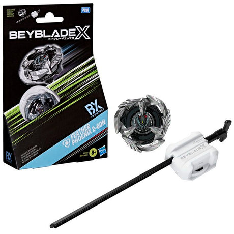 Beyblade X Starter Pack Feather Phoenix 2-60N BX, toupie Takara Tomy de type défense avec lanceur, toupies de compétition, des 8 ans
