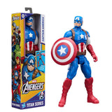 Figurine Captain America 30 cm, Titan Series, 11 points d'articulation, jouets de super-héros pour enfants, Marvel, des 4 ans