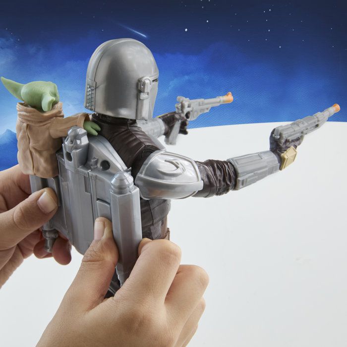 Figurine Mandalorien de 28 cm avec effets sonores, jouets interactifs Star Wars The Mandalorian & Grogu, des 4 ans