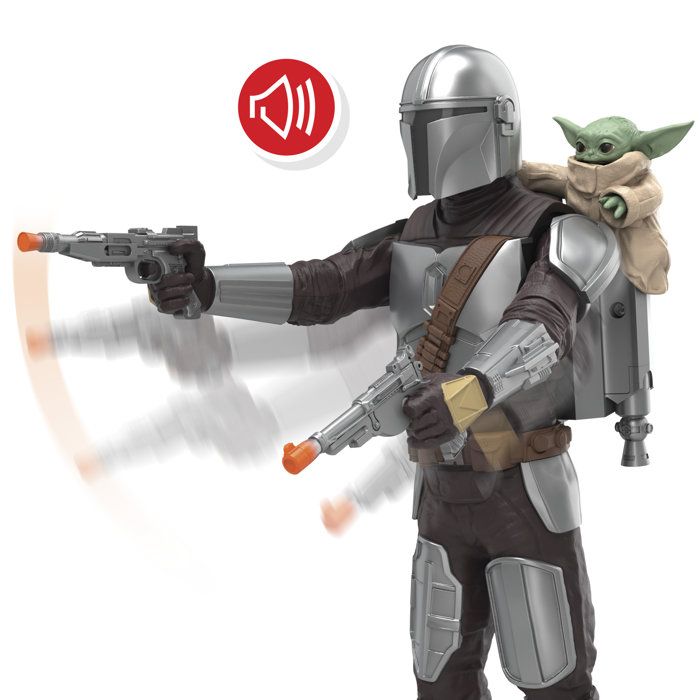 Figurine Mandalorien de 28 cm avec effets sonores, jouets interactifs Star Wars The Mandalorian & Grogu, des 4 ans