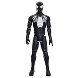 Figurine Spider-Man en costume noir 30 cm deluxe, Titan Series, jouets de super-héros pour enfants, Marvel Spider-Man, des 4 ans