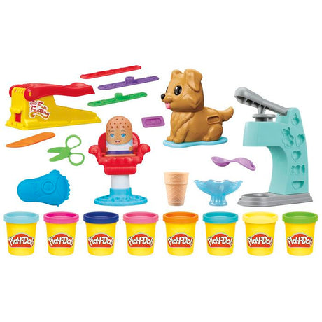 Playdoh 4 mini coffrets classiques, Coffret coiffeur, vétérinaire, glaces et Fun factory, loisirs créatifs, Classique, des 3 ans